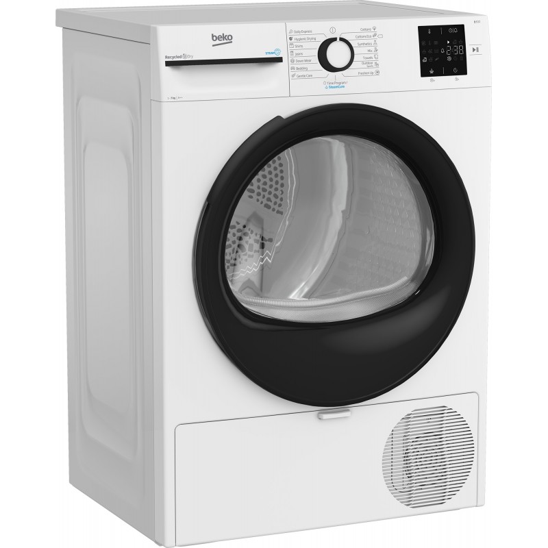 Beko Сушильна машина тепловий насос, 7кг, A++, 54.5см, дисплей, ф-ція ПАР, білий