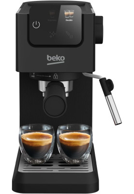 Beko Кофеварка Beko ріжкова 1.1л, мелена, ручний капучинатор, підігрів чашок, авторецептів - 2, дисплей, чорний