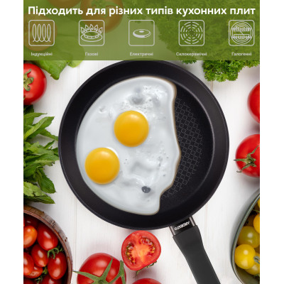 ARDESTO Сковорода глибока Gemini Lucca, 28см, алюміній, чорний