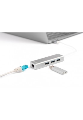 Digitus Концентратор USB-C - USB 3.0 3 Port Hub + Gigabit Ethernet