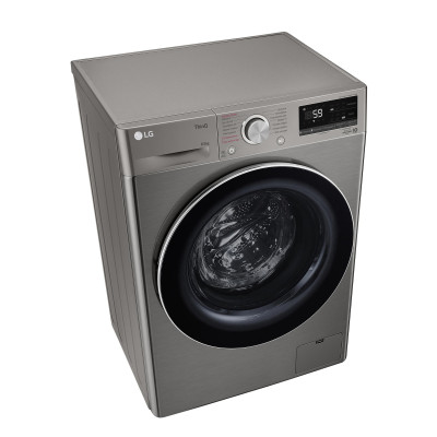 LG Пральна машина фронтальна, 8.5кг, 1200, A+++, 48см, дисплей, пара, інвертор, cріблястий