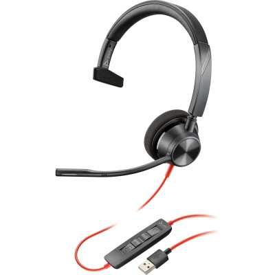 Poly Гарнітура комп'ютерна моно On-ear Blackwire 3310, USB-A, всеспрямований, чорний