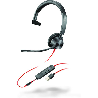 Poly Гарнітура комп'ютерна моно On-ear Blackwire 3315-M, USB-A, всеспрямований, чорний