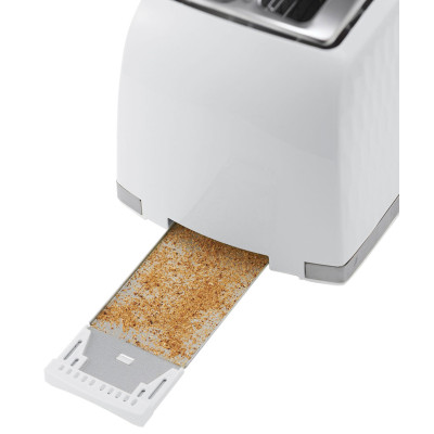 Russell Hobbs Тостер Honeycomb, 850Вт, пластик, широкі слоти, білий