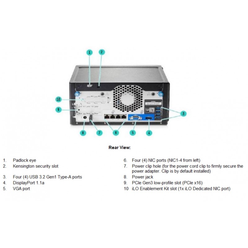 HPE Сервер MicroSvr Gen10+ E-2224 3.4 GHz/4 core/1P 16Gb-U2 s100i 4LFF NHP Svr