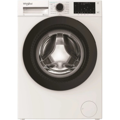 Whirlpool Пральна машина  фронтальна, 8кг, 1400, А, 55см, дисплей, пара, інвертор, люк чорний, білий