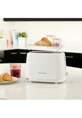 Russell Hobbs Тостер Eden 800Вт, пластик, підігрів, розморожування, білий