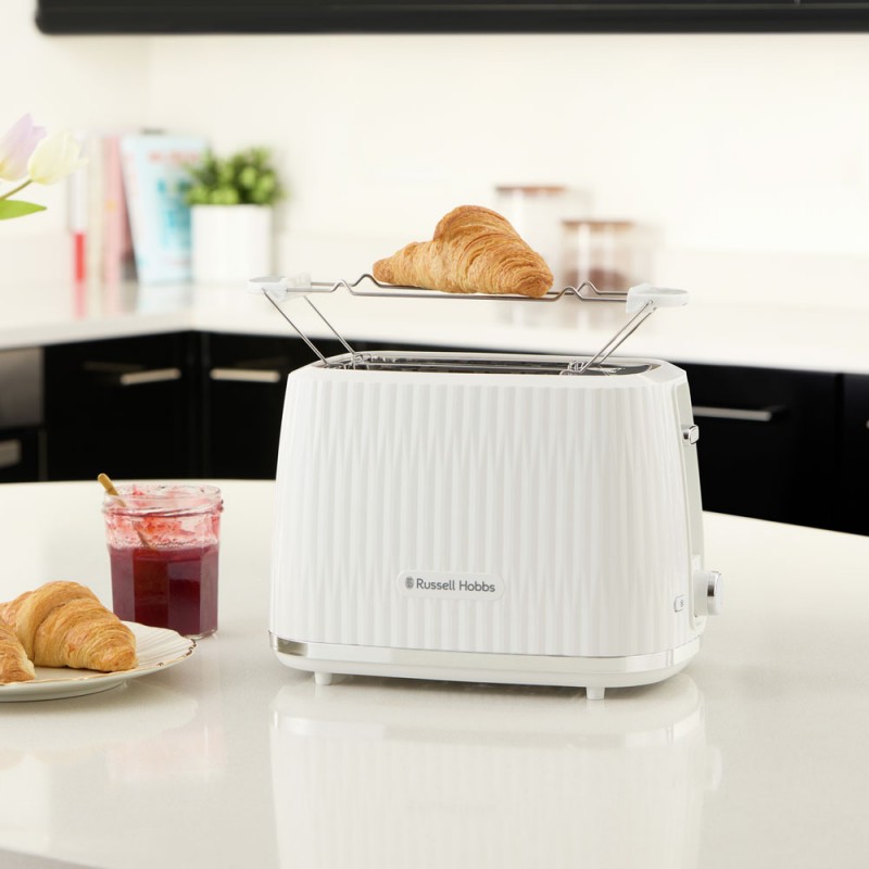 Russell Hobbs Тостер Eden 800Вт, пластик, підігрів, розморожування, білий