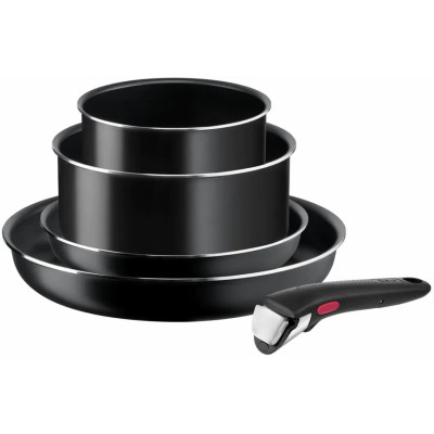 Tefal Набір посуду Ingenio Easy Cook & Clean, 5предметів, алюміній, нержавіюча сталь, бакеліт, чориній