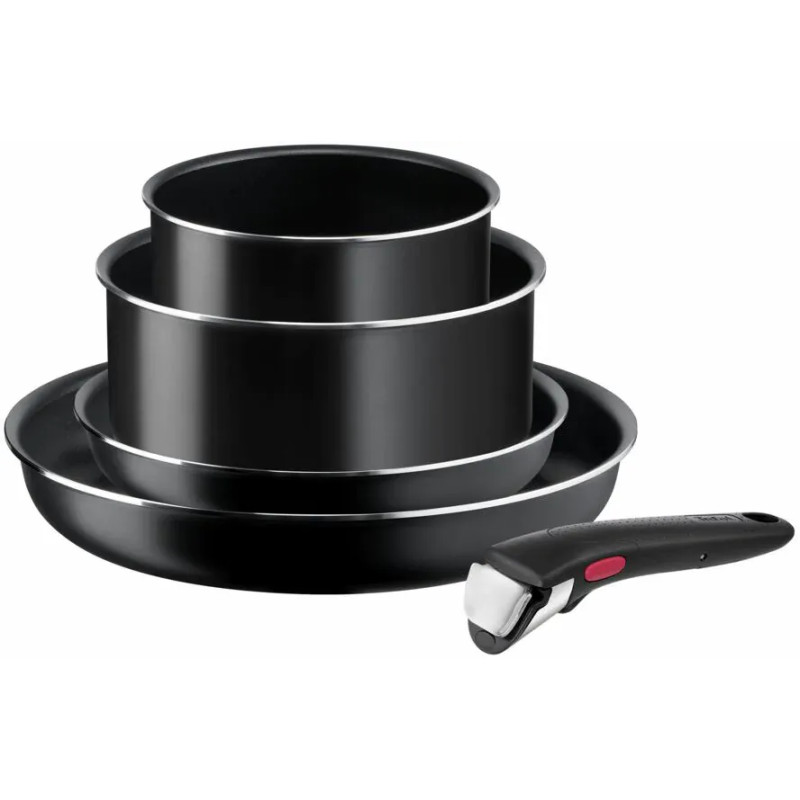 Tefal Набір посуду Ingenio Easy Cook & Clean, 5предметів, алюміній, нержавіюча сталь, бакеліт, чориний