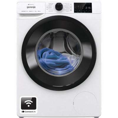 Gorenje Пральна машина фронтальна, 8кг, 1400, A+++, 46,5см, дисплей, інвертор, пара, Wi-Fi, білий