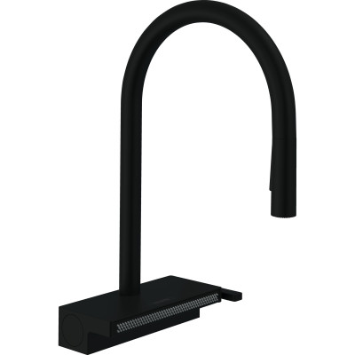 Hansgrohe Змішувач для кухні Aquno Select M81, довж.виливу - 220мм, поворотний, витяжний, 1 важіль, чорний матовий