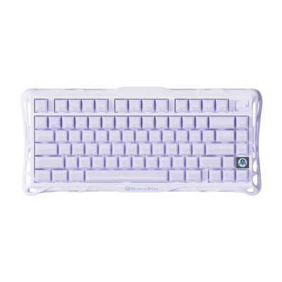 GravaStar Клавіатура механічна GravaStar Mercury K1 80keys, GravaStar x Kailh Cheery Pink, EN, BT/WL/USB, Lavender Purple
