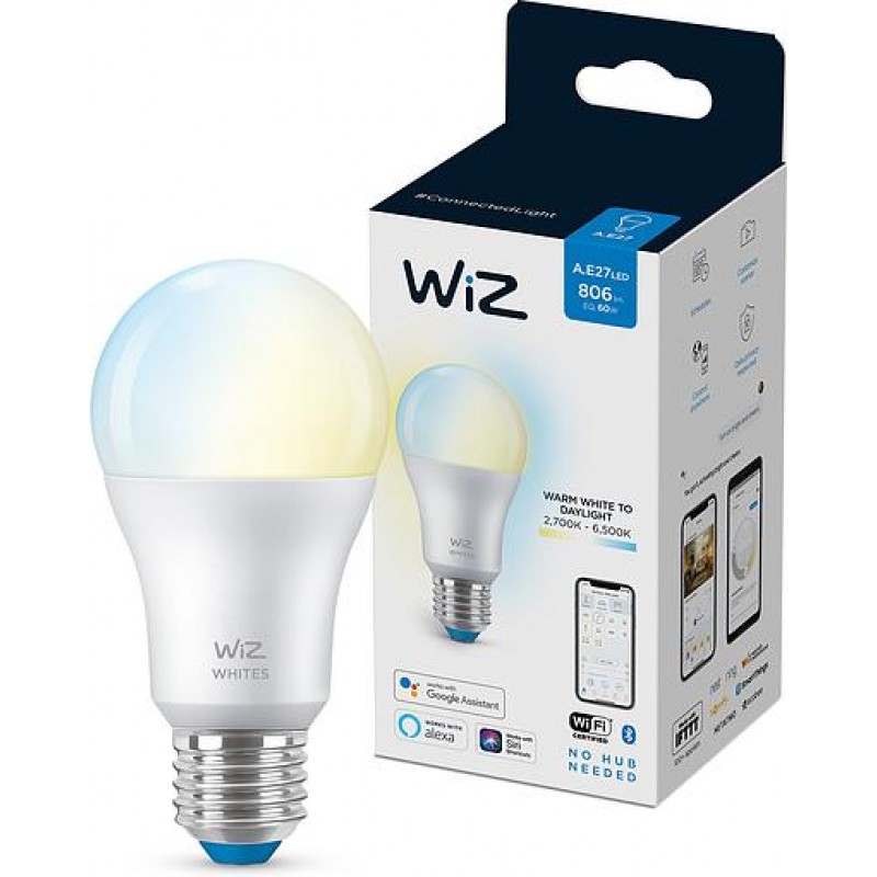 WiZ Лампа розумна E27, 8W, 60W, 806Lm, A60, 2700-6500K, Wi-Fi