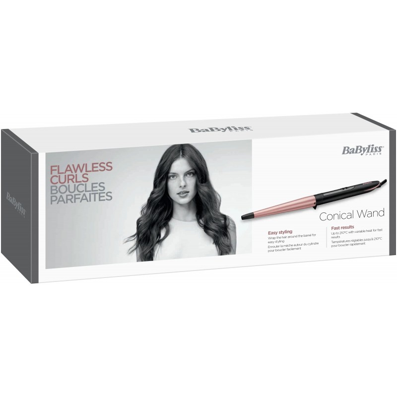 BaByliss C454E, Щипці для завивки конусні, 36 Вт, чорний