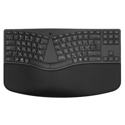 HP Клавіатура мембранна 960 BLK Ergonomic split-zone, 112key, BT, EN/UK, чорний