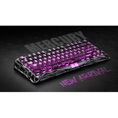 GravaStar Клавіатура механічна Mercury V75 Lite 75keys, Blackcore, USB-A, Transparent Black