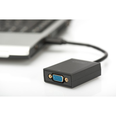 Digitus Адаптер USB 3.0 - VGA Full HD, M/F, 0.15 m