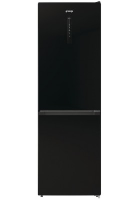 Gorenje Холодильник з нижн. мороз. камерою 185х60х60см, 2 двері, 204(96)л, А++, NoFrost+ , LED дисплей, Зона св-ті, чорний