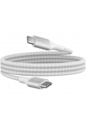 Belkin Кабель USB-C > USB-C заряджання/синхронізації 2м, 240Вт, Type-C, плетений, білий