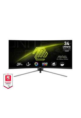 MSI Монітор 34" MAG 345CQR 2xHDMI, DP, VA, 3440x1440, 21:9, 180Hz, 1ms, sRGB 120%, CURVED, FreeSync, HAS