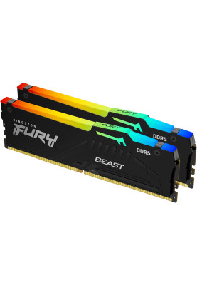 Kingston Пам'ять ПК Kingston DDR5 64GB KIT (32GBx2) 6400 FURY Beast RGB XMP