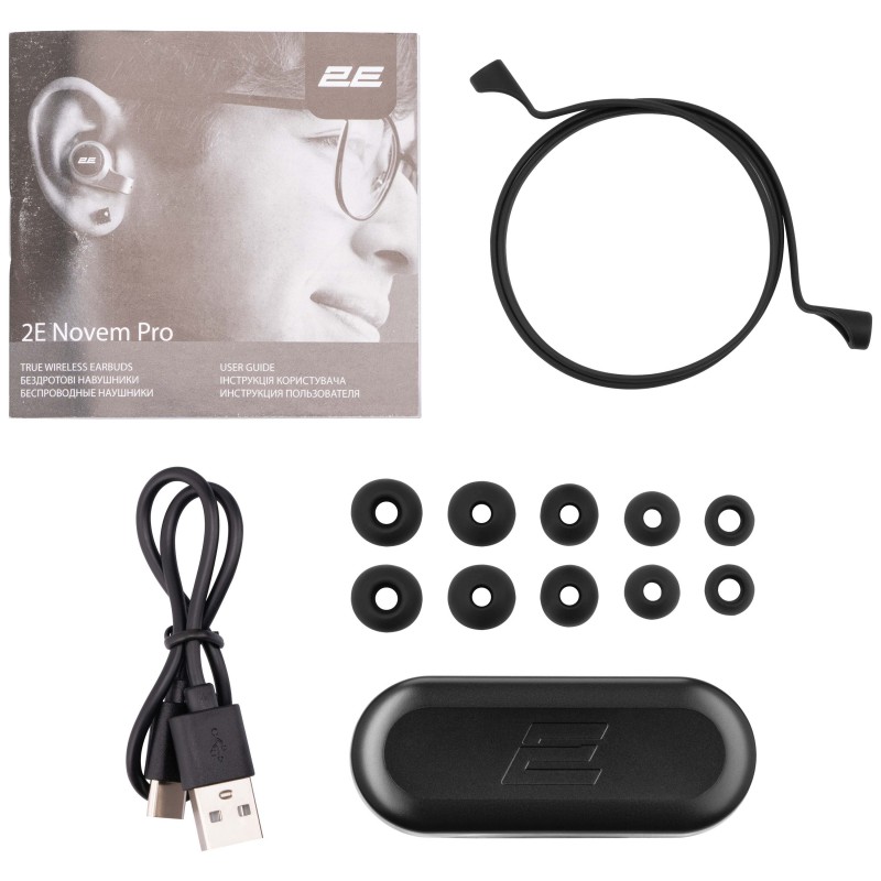 2E Навушники Novem Pro True Wireless Waterproof Mic Black