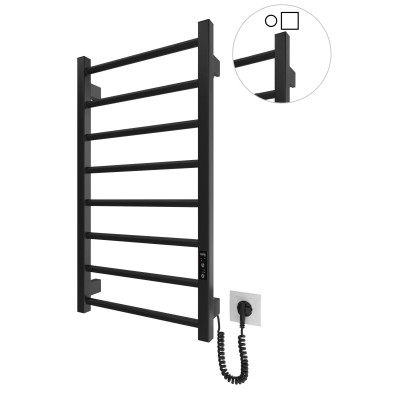 Hygge Family Рушникосушка електрична Leeds, 770х530х85мм, таймер-регулятор, сталь, чорний матовий