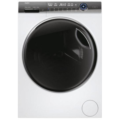 Haier Пральна машина фронтальна, 9кг, 1400, A+++, 44см, дисплей, пара, інвертор, люк чорний, прямий привід, білий