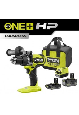 Ryobi Шурупокрут-дриль ударний акумуляторний ONE+ HP RPD18X-242S 18В 1х2А·год 1х4А·год ЗП 95Нм 500·2100об·хв 1.3кг сумка