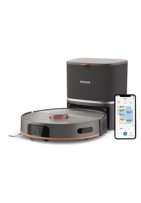 Philips Робот-пилосос Series 5000, h=29.2см, вологе прибирання, конт пил -0.26л, вода -0.27л, автон. робота до 200хв, EPA 10, чорний