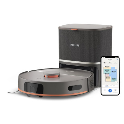 Philips Робот-пилосос Series 5000, h=29.2см, вологе прибирання, конт пилок -0.26л, вода -0.27л, автон. робота до 200хв, EPA 10, чорний