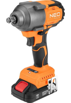 Neo Tools Гайковерт ударний Energy+ 18В безщітковий 2400обхв 850Нм 1/2" 3 швидкості 1.8кг без АКБ та ЗП