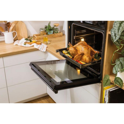 Gorenje Духова шафа електрична, 77л, A+, пара, дисплей, готування на різних рівнях, нерж