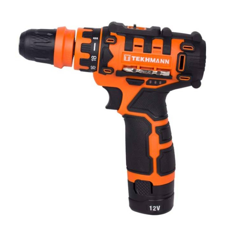 TEKHMANN Шурупокрут-дриль акумуляторний TCD-12/2 DFR 12В 2х2А·год 20Нм 350·1500об·хв 1.1кг