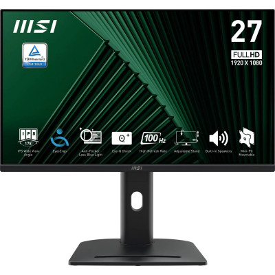 MSI Монітор MSI 27" PRO MP275PG D-Sub, HDMI, MM, IPS, 100Hz, 4ms, sRGB 95%, AdaptiveSync, Pivot