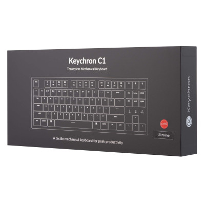 Keychron Клавіатура механічна C1 87Key, Gateron G pro Red, USB-A, EN/UKR, RGB, Black