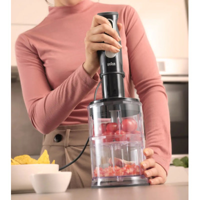 Braun Блендер заглибний MultiQuick 5 Pro, 1000Вт, чаша-600мл, винчик, міні-подріб., чорний