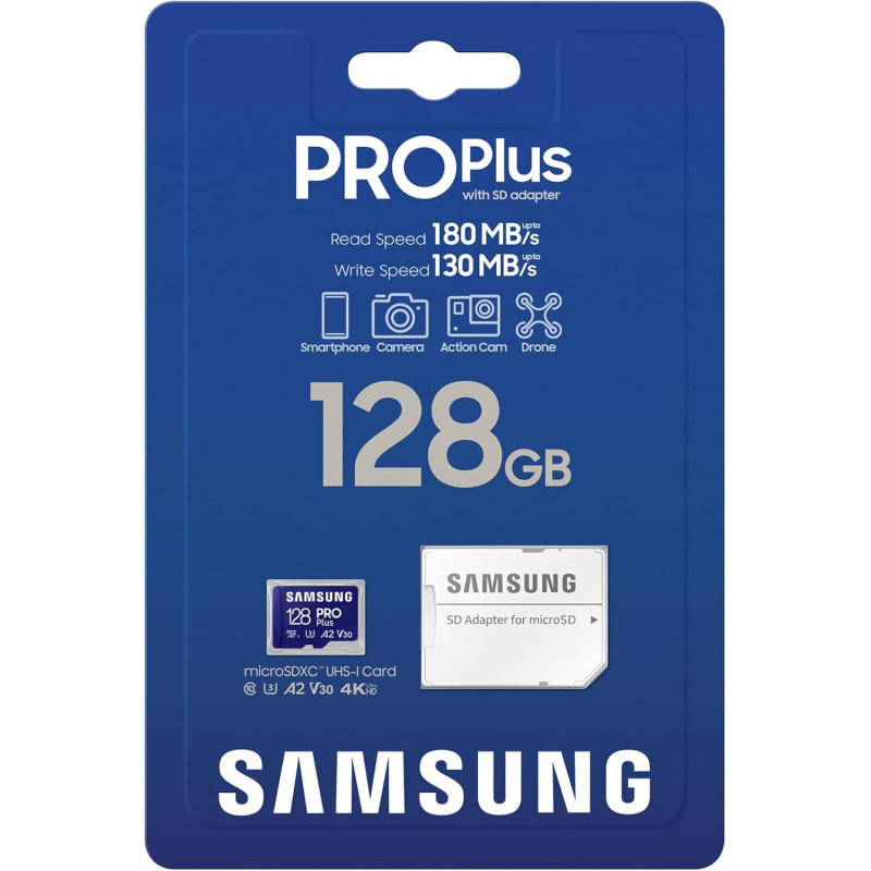 Samsung Карта пам'яті microSDXC 128GB C10 UHS-I R180MB/s PRO Plus
