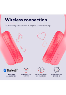 Trust Навушники On-ear Nouna Kids, Wireless, Mic, Рожевий