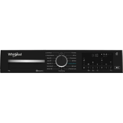 Whirlpool Сушильна машина тепловий насос, 9кг, A+++, 60см, дисплей, люк чорний, білий Whirlpool Сушильна машина тепловий насос, 9кг, A+++, 60см, дисплей, люк чорний, білий