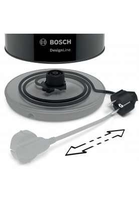 Bosch Електрочайник, 1.7л, метал, чорний