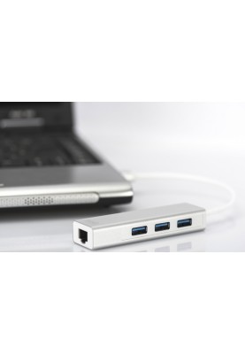 Digitus 3-разъемный хаб USB 3.0 и сетевой адаптер Gigabit