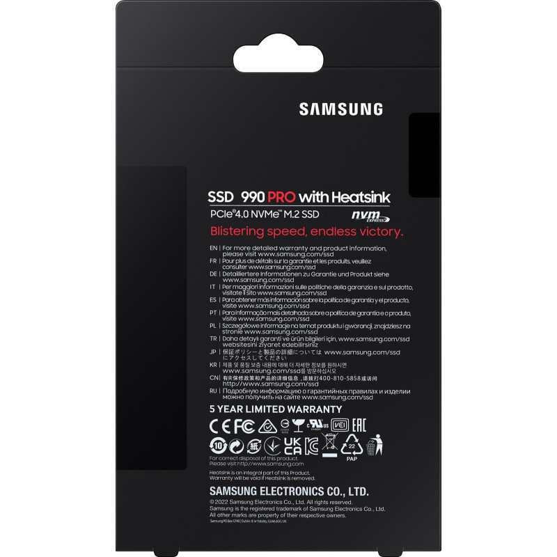 Samsung Накопичувач SSD M.2 1TB PCIe 4.0 990PRO + радіатор