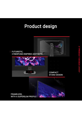 ASUS Монітор 26.5" ROG Strix XG27ACDNG 2xHDMI, DP, USB-C, 3xUSB, OLED, 2560x1440, 360Hz, 0.03ms, DCI-P3 99%, AdaptiveSync, Pivot, HDR400