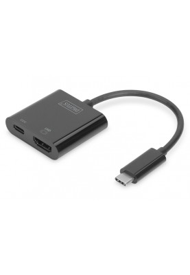 Digitus Адаптер USB-C - HDMI+USB-C UHD 4K, M/F, 0.11 m