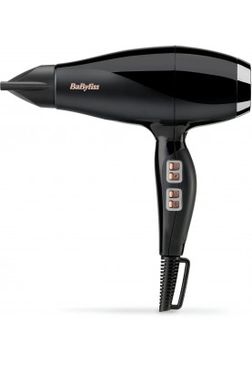 BaByliss Фен Air Power Pro, 2300Вт, 3 режими, дифузор, іоніз-я, хол. обдув, кераміка, чорно-рожевий