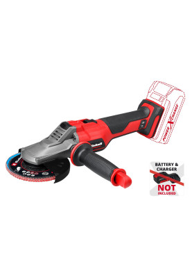Einhell Шліфмашина кутова акумуляторна TP-AG 18/125 F Li BL - Solo, PXC, 18В, безщіткова, 125 мм, 8500 об/хв, плоский редуктор, 1.57кг (без АКБ та ЗП)