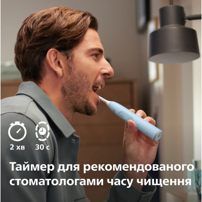 Philips Щітка зубна електр., Sonicare 6100 Series, 62т. колів/хв, насадок-1, футляр, блакитний