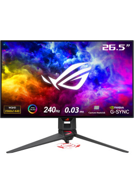 ASUS Монітор 26.5" ROG Swift PG27AQDM 2xHDMI, DP, 2xUSB, OLED, 2560x1440, 240Hz, 0.03ms, DCI-P3 99%, G-SYNC, Pivot, HDR10